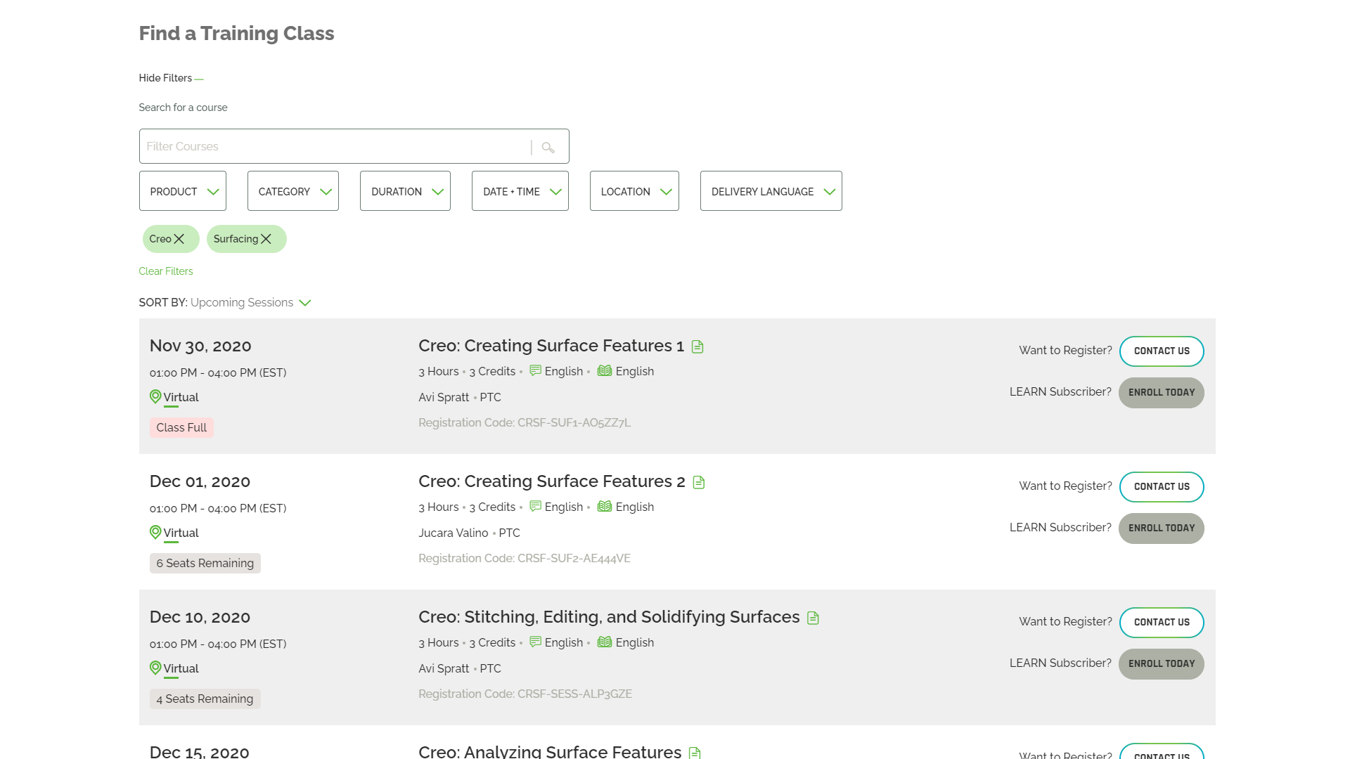 Discovering PTC University Classes